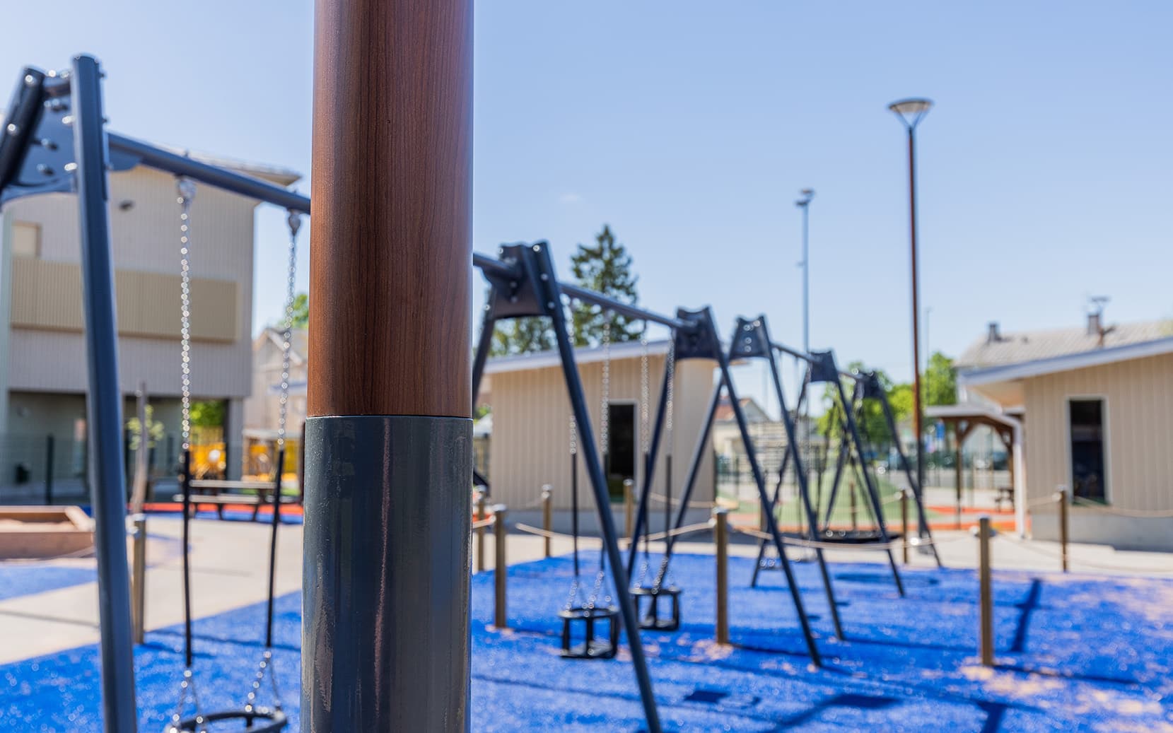 ELEMENT light poles at a daycare playground